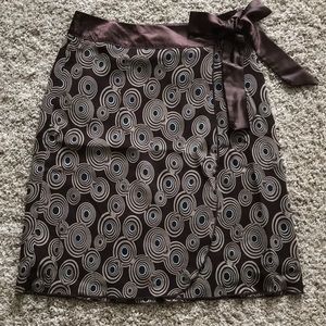 Cute wrap around brown/blue/tan Skirt size 2